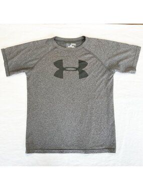 Under Armour Youth Loose HeatGear Gray Logo T-Shirt Size M
